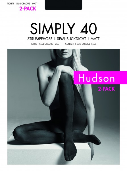 Hudson Simply 40 - Pusscaurspīdīgas matētas zeķubikses - 2 iepakojumi!