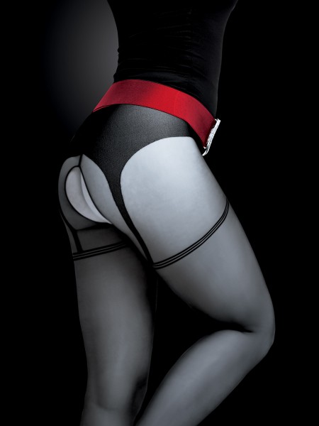 Knittex - Sensuīgas zeķubikses ar prievīšu imitāciju un ar vaļēju stakli