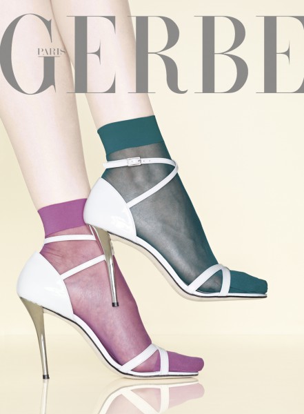 Gerbe - Caurspīdīgas matētas zeķītes līdz potītēm bez elastīgās jostasvietas Voile Gerlon 15 DEN