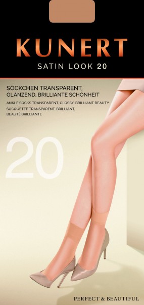 Kunert Satin Look 20 - Caurspīdīgas spīdīgas zeķītes līdz potītēm