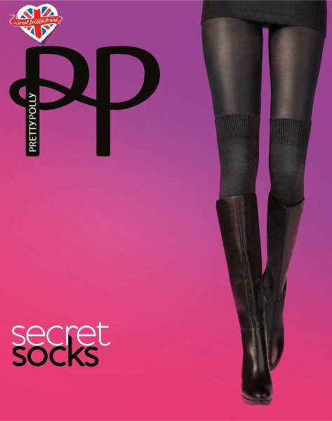 Pretty Polly Slepenās zeķes - virsceļgalu zeķes un necaurspīdīgas zeķbikses vienā