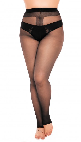 Glamory bez elastīgās jostasvietas 20 - spīdīgas liela izmēra zeķubikses ar atvērtu purngalu