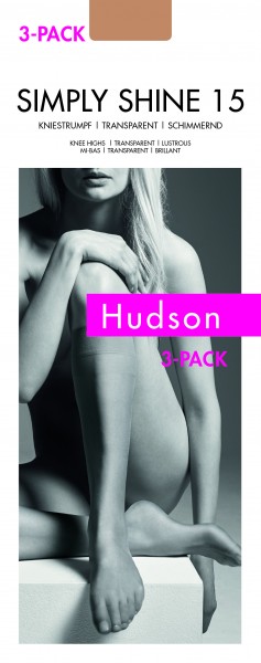 Hudson Simply Shine 15 - Caurspīdīgas un spīdīgas pusgarās zeķes - 3 iepakojumi!
