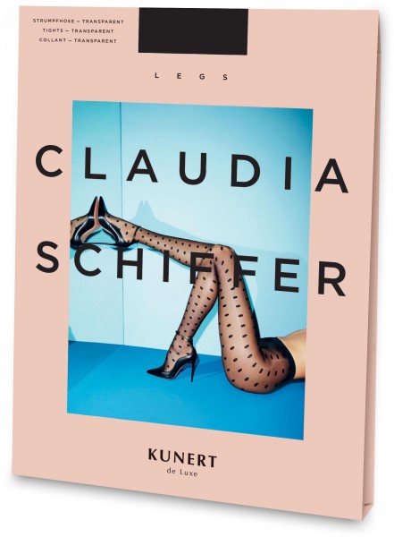 Claudia Schiffer kājas Nr. 1 KUNERT de Luxe - punktiņu zeķubikses