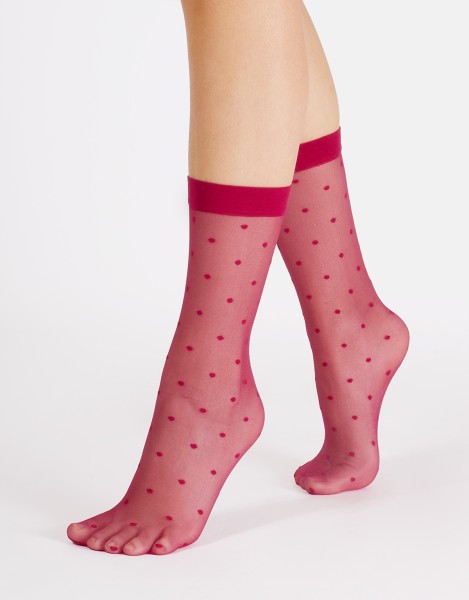 Cette - Caurspīdīgas zeķītes ar pon doti rakstu