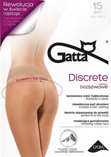 Gatta Discrete 15 - Bezšuvju zeķubikses ar elegantu mežģīņu augšdaļu