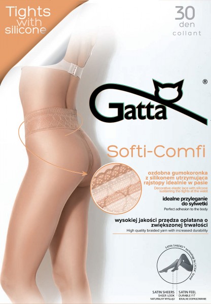 Gatta Softi-Comfi 30 - Zeķubikses ar elegantu mežģīņu augšdaļu