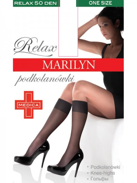 Marilyn Relax 50 den zeķes līdz celim ar komfortablu jostu