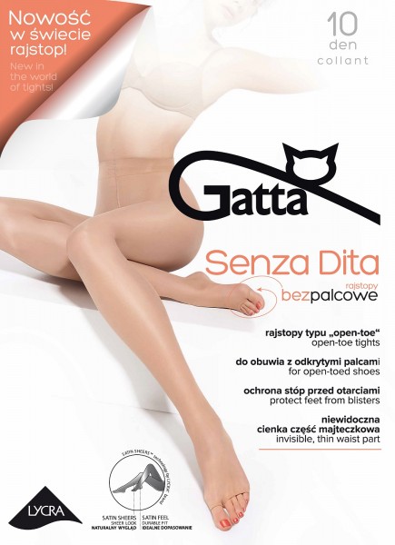 Gatta Senza Dita Toeless - atvērts purngals zeķubikses