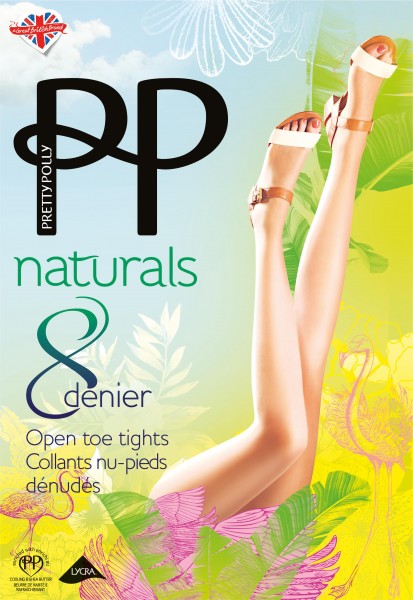 Pretty Polly - Naturals zeķubikses ar atvērtu purngalu 8 den