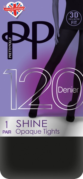 Pretty Polly 120 den spīdīgas necaurspīdīgas zeķubikses