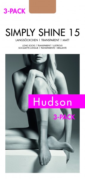 Hudson Simply Shine 15 - Caurspīdīgas un spīdīgas garās zeķes - 3 iepakojumi!